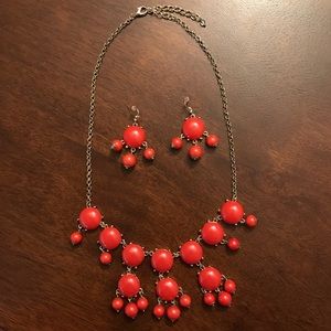 Small bubble necklace and earring set